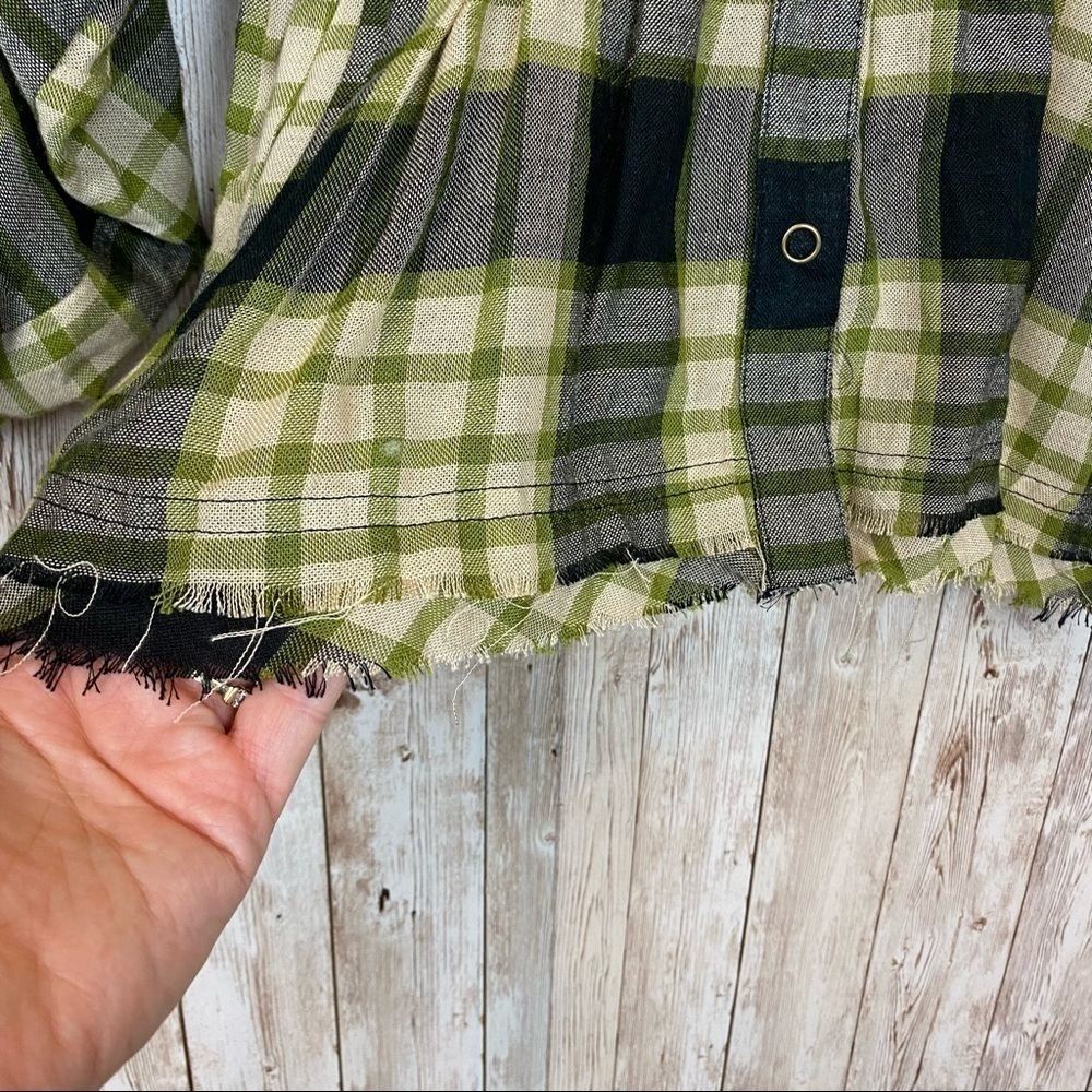 Free‎ People Pacific Plaid Wool Blend Shirt Size Small Women - Picture 7 of 16